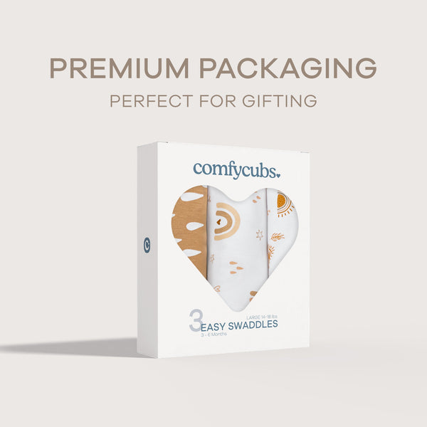 Easy Swaddle Blankets in Rainbow Bohemian, Pack of 3