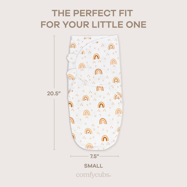 Easy Swaddle Blankets in Rainbow Bohemian, Pack of 3 - Cozy, stylish swaddles for your baby.