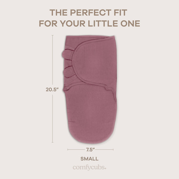 Easy Swaddle Blankets in Blush, Mauve, Mulberry - Pack of 3, perfect for cozy and stylish baby swaddling.