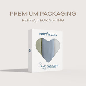 Easy Swaddle Blankets with Zipper in Stone, Pacific Blue, Sage