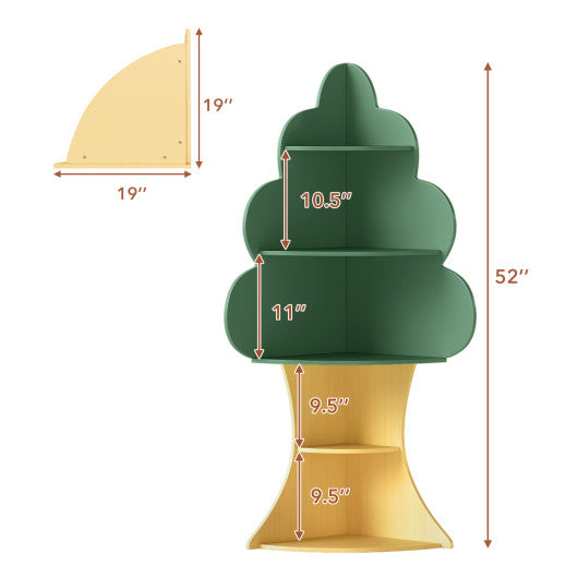 5-Tier Children Book Display Rack with Anti-toppling System-Green