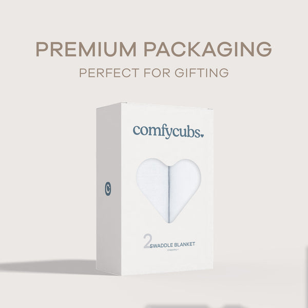 Muslin Swaddle Blanket in White, 2 Pack