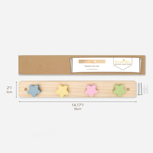 WonderBee™ Stars Wooden Hanger Natural Pine