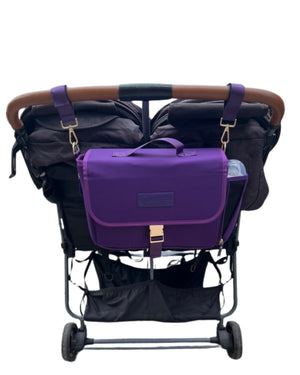Sarah Wells Deluxe Stroller Caddy Organizer – Insulated, Machine-Washable with Crossbody Strap, Storage Pockets & Luggage Sleeve