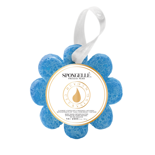 Freesia Pear Wild Flower Bath Sponge - Body Wash Infused Buffer for a gentle and fragrant bathing experience.