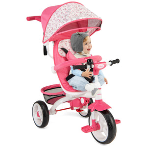 5-in-1 detachable baby stroller tricycle with round canopy, perfect for outdoor adventures and comfort.