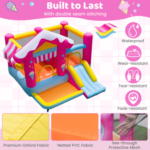 5-in-1 Inflatable Bounce House with Tunnel for Kids Ages 3-12