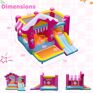 5-in-1 Inflatable Bounce House with Tunnel for Kids Ages 3-12