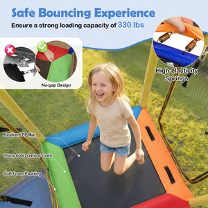 5-in-1 Kids Swing Set for Backyard with Heavy-duty Metal Swing Stand