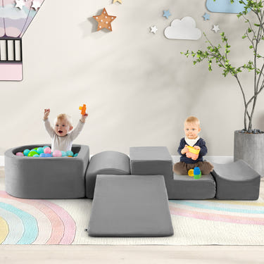 5-Piece Climb and Crawl Playset with Ball Pit for Kids