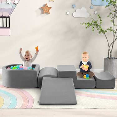 5-Piece Climb and Crawl Playset with Ball Pit for Kids