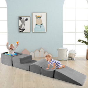 5-Piece Climb and Crawl Playset with Ball Pit for Kids