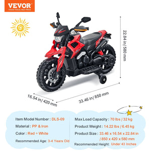 Kids' 12V Electric Ride-On Motorcycle with LED Lights