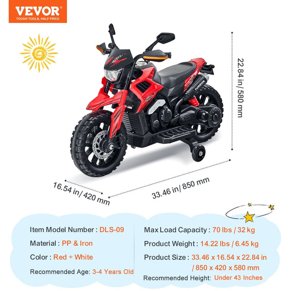 Kids' 12V Electric Ride-On Motorcycle with LED Lights