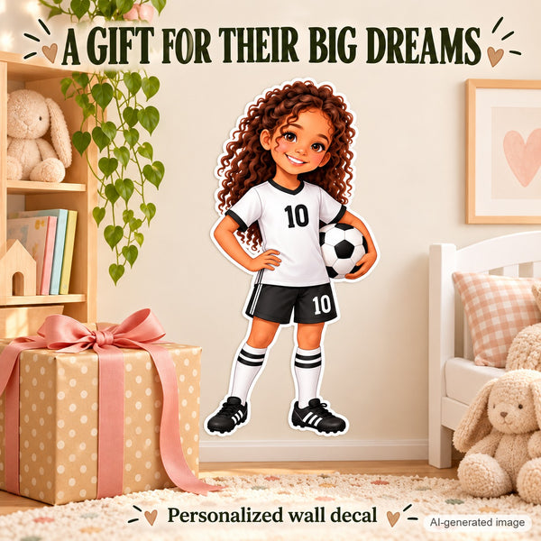 Personalized Soccer Player Wall Decal from Photo, Dream Job Sticker, image 9