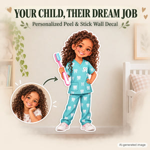 Personalized Dentist Wall Decal from Photo, Dream Job Sticker, image 1