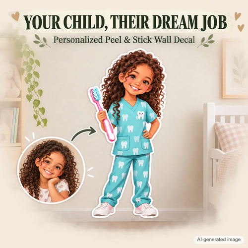 Personalized Dentist Wall Decal from Photo, Dream Job Sticker, image 1