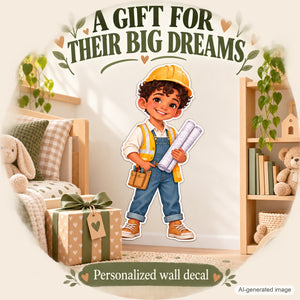 Personalized Architect Wall Decal from Photo, Dream Job Sticker, image 10