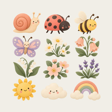 Daisy Garden Wall Decals, Set of 12, image 1