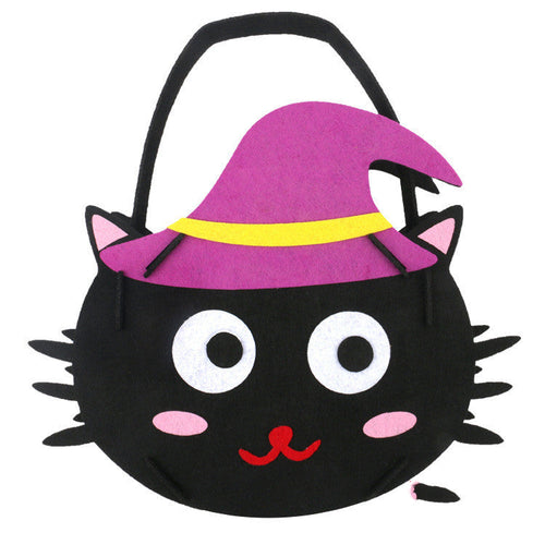 Handmade children's portable pumpkin bag for DIY activities, perfect for creative play and storage. Angle 3 view.