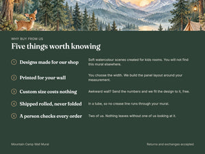 Watercolor Mountain Camp Camping Wall Mural, image 10