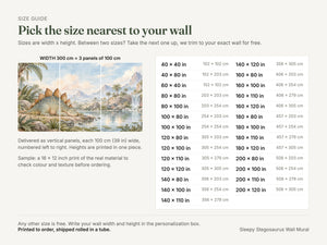 Watercolor Sleepy Stegosaurus Dinosaur Wall Mural, image 5
