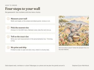 Watercolor Elephant Drum Wall Mural, image 6