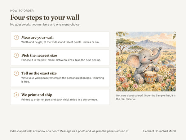 Watercolor Elephant Drum Wall Mural, image 6