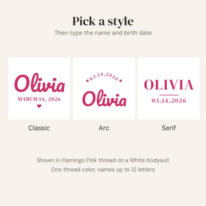 Three lettering styles: Classic, Arc and Serif