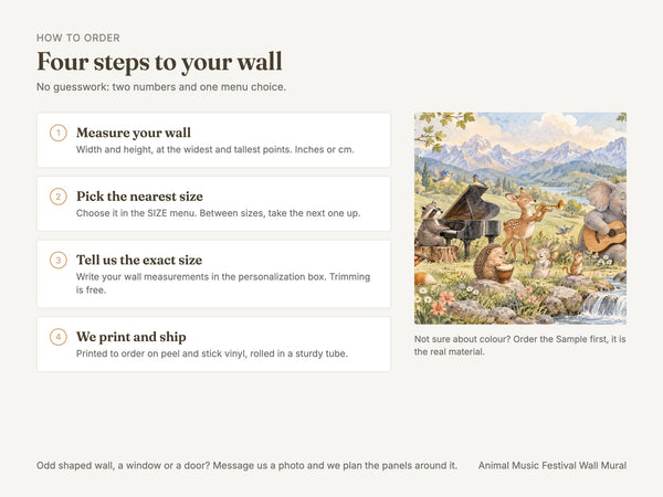 Watercolor Animal Music Festival Wall Mural, image 6