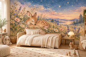 Watercolor Resting Deer Wall Mural, image 2