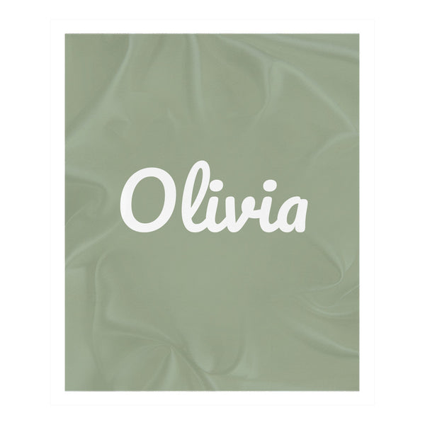 Classic Name toddler sherpa blanket in sage