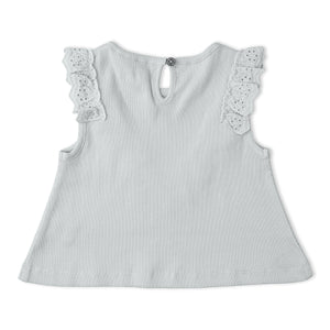 Organic Ruffle Top & Shorts Set - Fog
