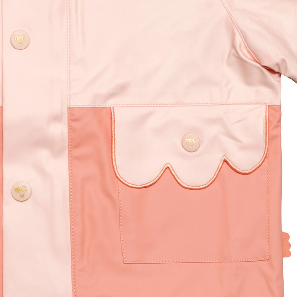 Colorblock Baby Raincoat - Soft Pink/terracoral