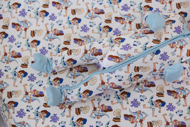 Silenzio, Bruno! crib sheet for babies, featuring soft fabric and charming design, perfect for nursery bedding.