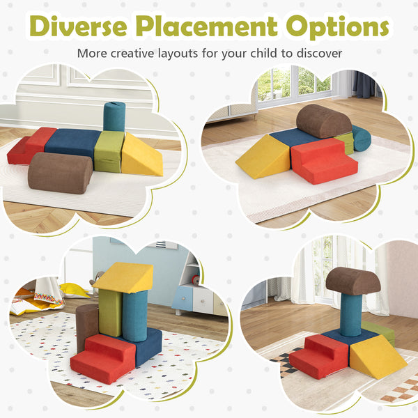 6-Piece Baby Climbing Blocks with 30D High-Density Foam and Carrying Handles