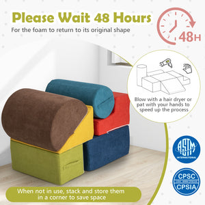 6-Piece Baby Climbing Blocks with 30D High-Density Foam and Carrying Handles