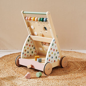 Tiny Land® Versatile Natural Wooden Baby Walker
