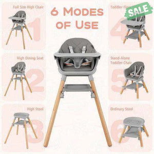 6-in-1 Baby High Chair with Removable Dishwasher and Safe Tray-Pink Pink High Chairs