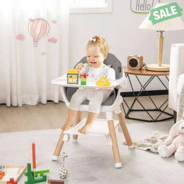 6-in-1 Baby High Chair with Removable Dishwasher and Safe Tray-Pink Pink High Chairs