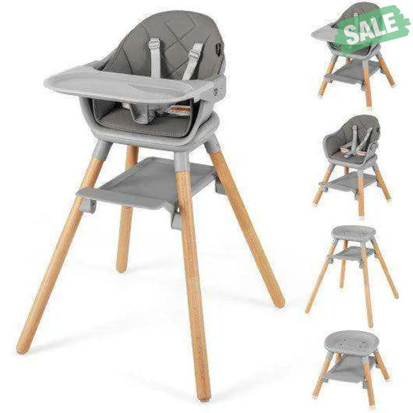 6-in-1 Baby High Chair with Removable Dishwasher and Safe Tray-Pink Pink High Chairs