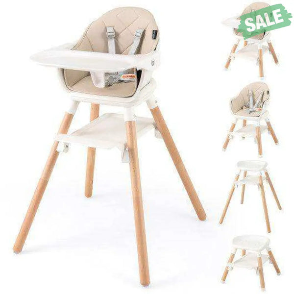 6-in-1 Baby High Chair with Removable Dishwasher and Safe Tray-Pink Pink High Chairs