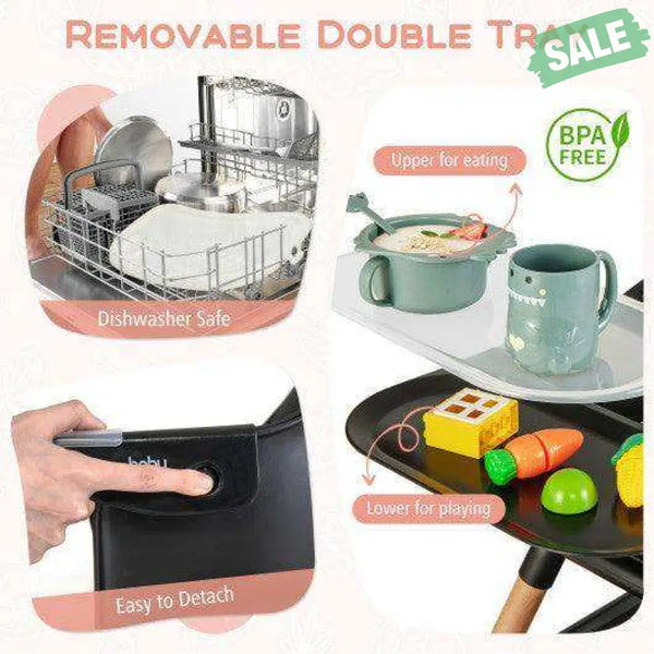 6-in-1 Baby High Chair with Removable Dishwasher and Safe Tray-Pink Pink High Chairs