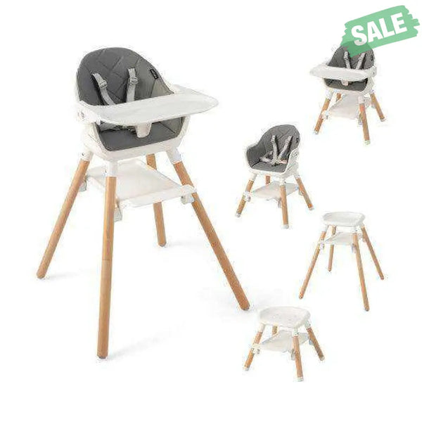 6-in-1 Baby High Chair with Removable Dishwasher and Safe Tray-Pink Pink High Chairs