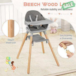 6-in-1 Baby High Chair with Removable Dishwasher and Safe Tray-Pink Pink High Chairs