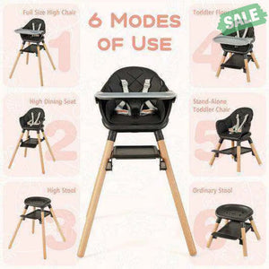 6-in-1 Baby High Chair with Removable Dishwasher and Safe Tray-Pink Pink High Chairs