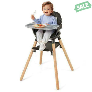 6-in-1 Baby High Chair with Removable Dishwasher and Safe Tray-Pink Pink High Chairs