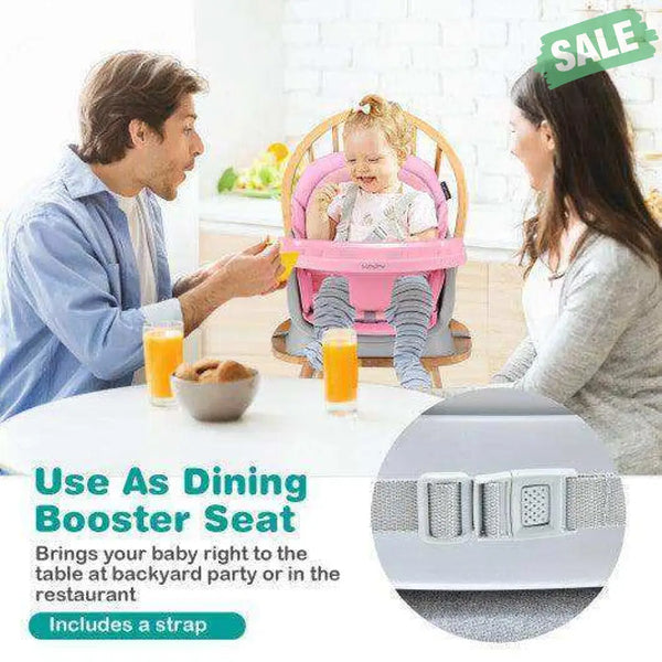 6-in-1 Convertible Baby High Chair with Adjustable Removable Tray-Gray Gray High Chairs