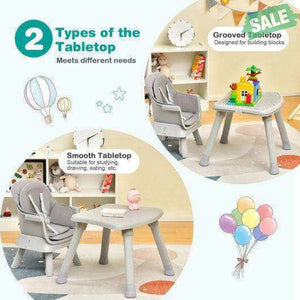 6-in-1 Convertible Baby High Chair with Adjustable Removable Tray-Gray Gray High Chairs