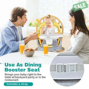 6-in-1 Convertible Baby High Chair with Adjustable Removable Tray-Gray Gray High Chairs